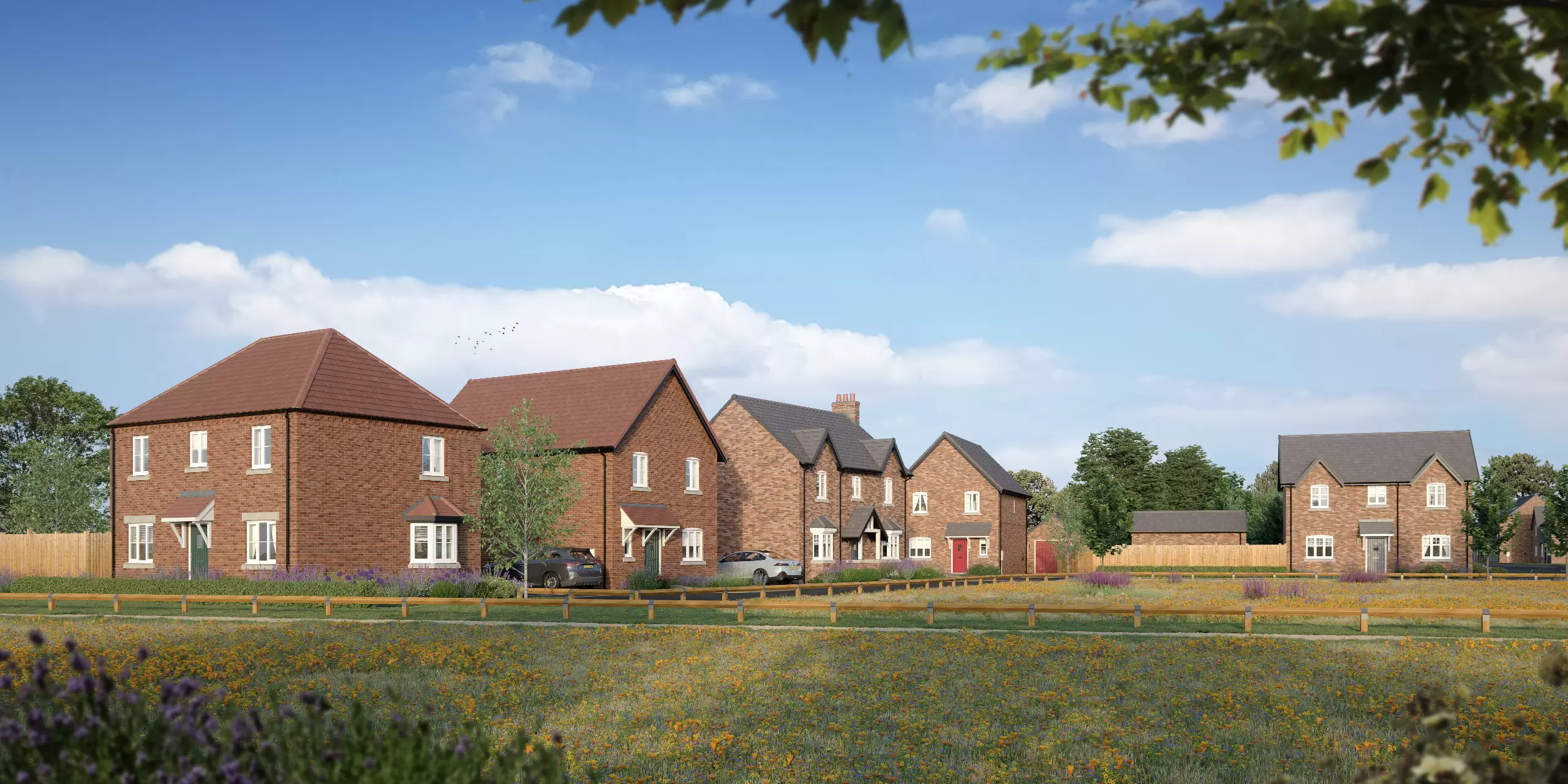 Exterior shot of a three-bedroom semi-detached new home in Stapleford 